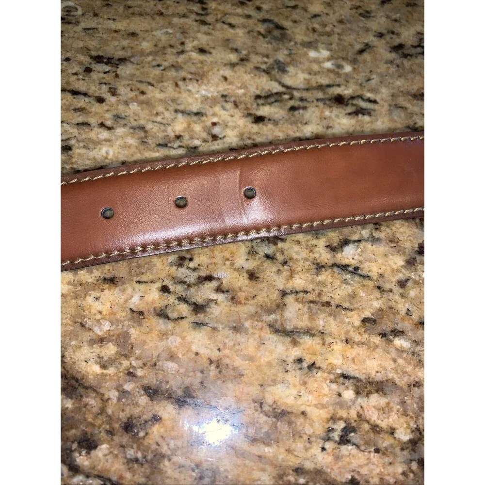 Joseph Abboud Brown Genuine Leather Dress Belt - Italy - Men's Size 44/110